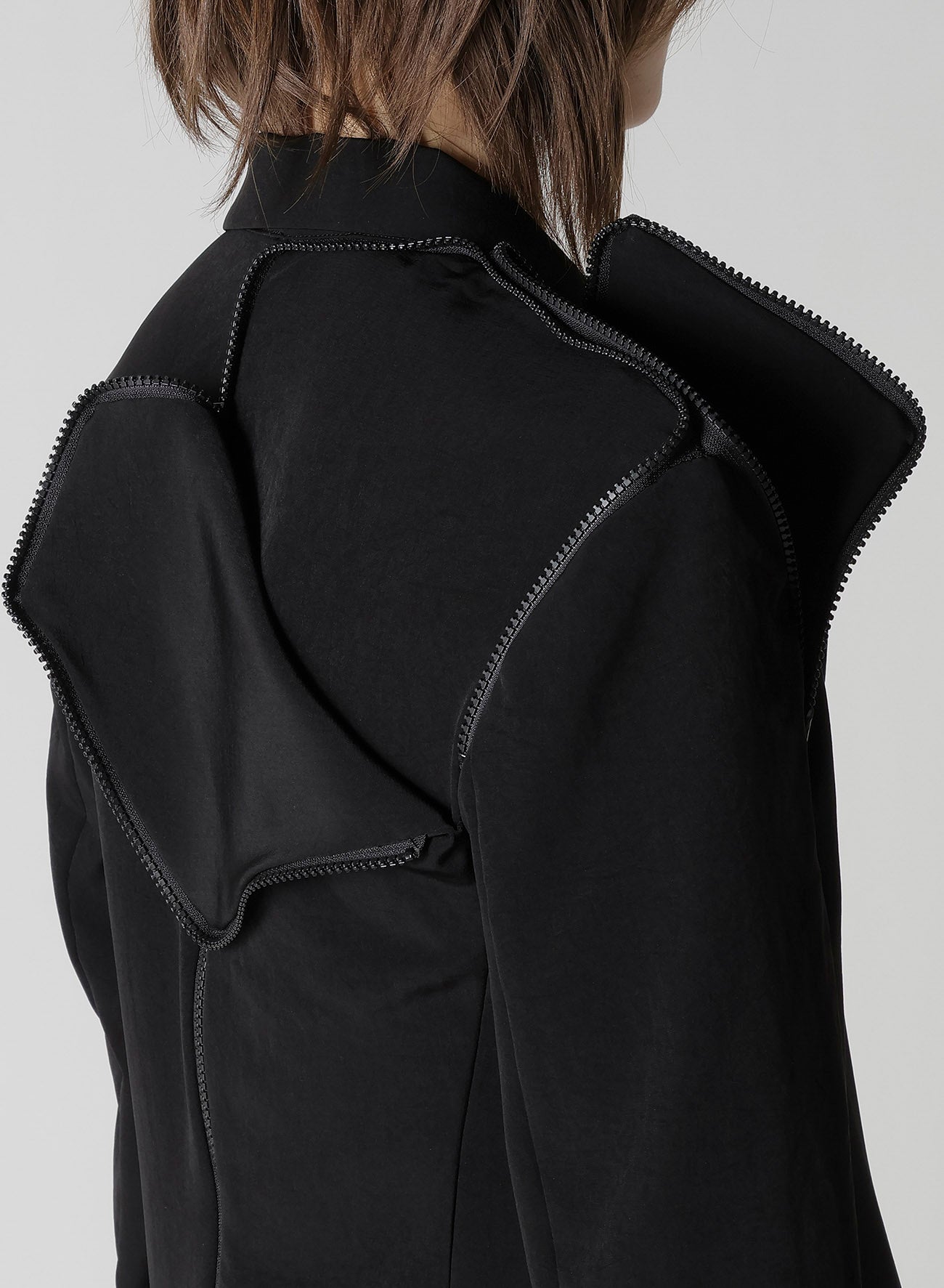 TA/PE CREPE DE CHINE ZIP DETAIL JACKET