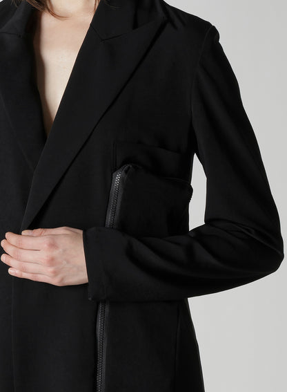 TA/PE CREPE DE CHINE ZIP DETAIL JACKET