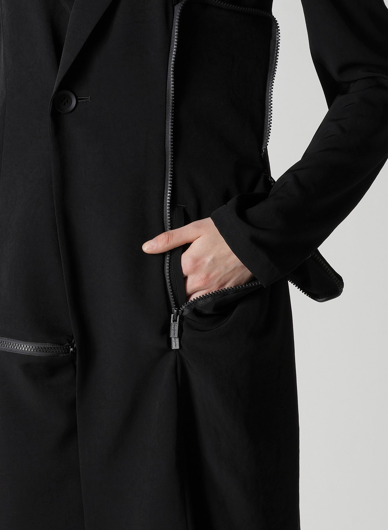 TA/PE CREPE DE CHINE ZIP DETAIL JACKET