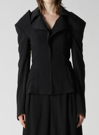 TA/PE CREPE DE CHINE O SHOULDER JACKET