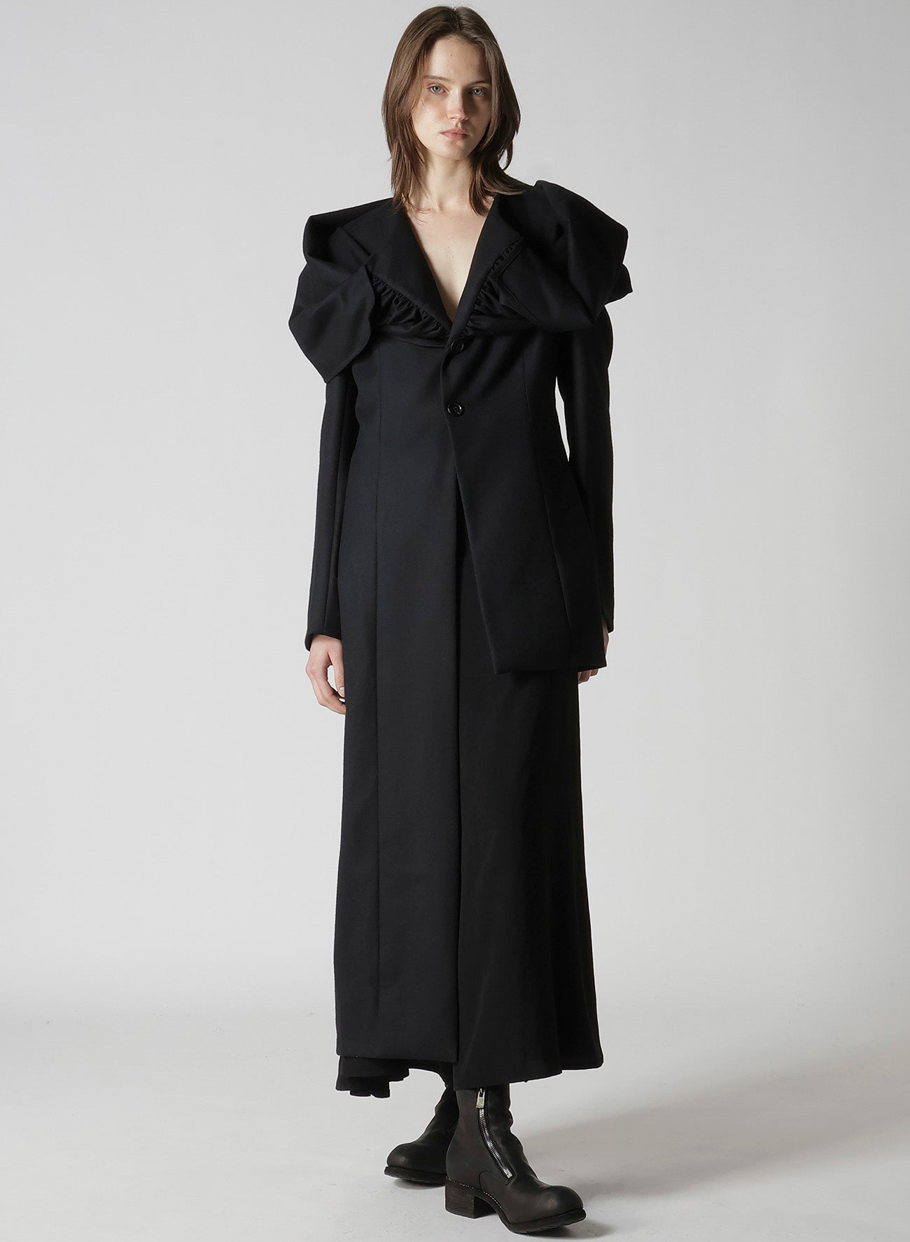 W/SAXONY GATHERED STOLE D JACKET – THE SHOP YOHJI YAMAMOTO