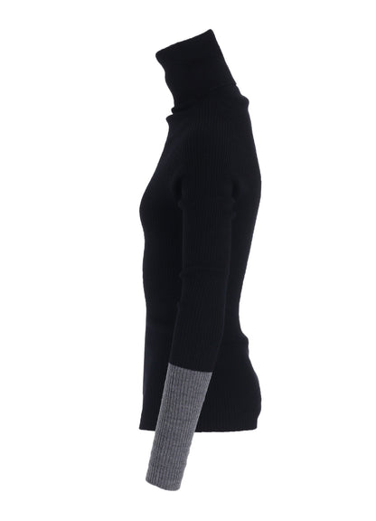 RIB COLOR COMBI HIGH NECK PO