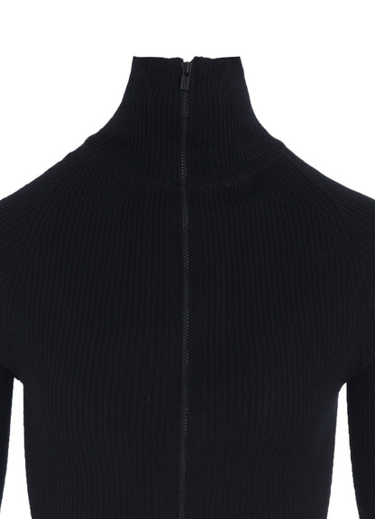 RIB COLOR COMBI HIGH NECK ZIP CD