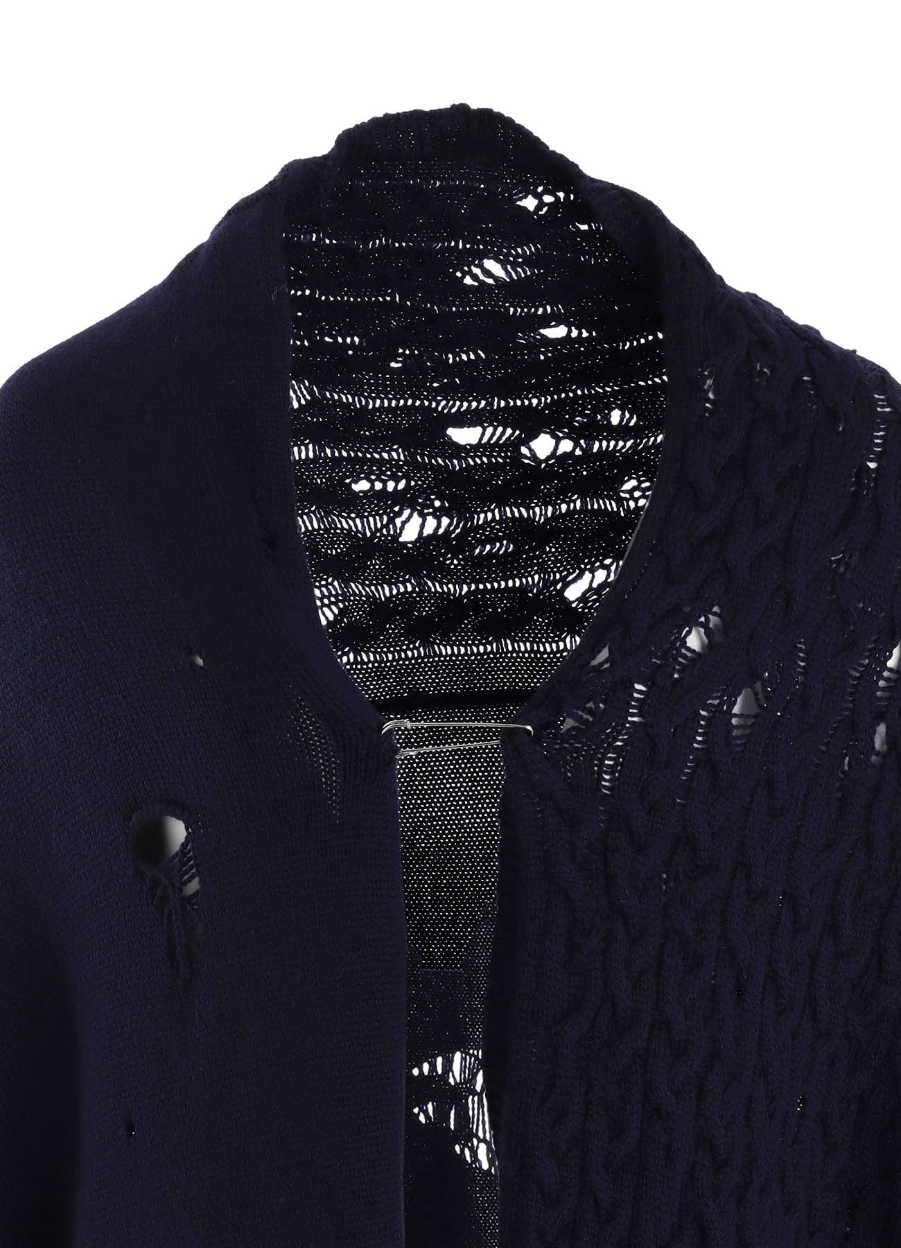 5G1P COMBINATION PATTERN DAMAGED DETAIL CARDIGAN