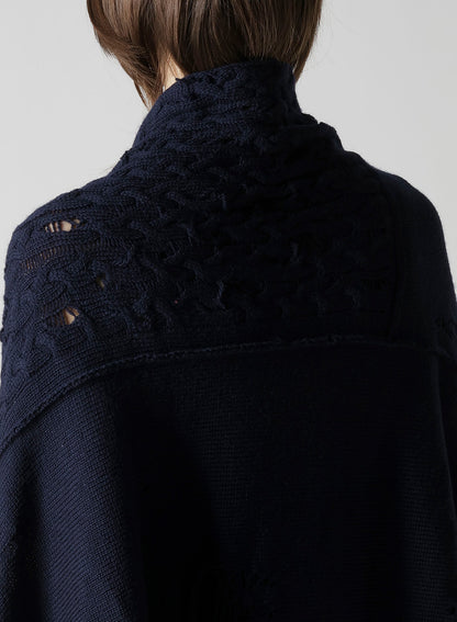 5G1P COMBINATION PATTERN DAMAGED DETAIL CARDIGAN