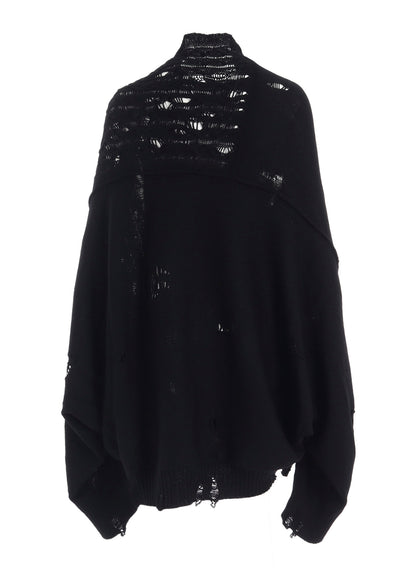 5G1P COMBINATION PATTERN DAMAGED DETAIL CARDIGAN
