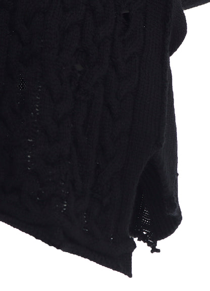 5G1P COMBINATION PATTERN DAMAGED DETAIL CARDIGAN