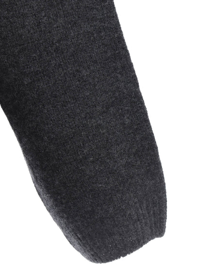5G3P PLAIN STITCH 1x1 RIB BIG HIGH NECK ZIP CARDIGAN
