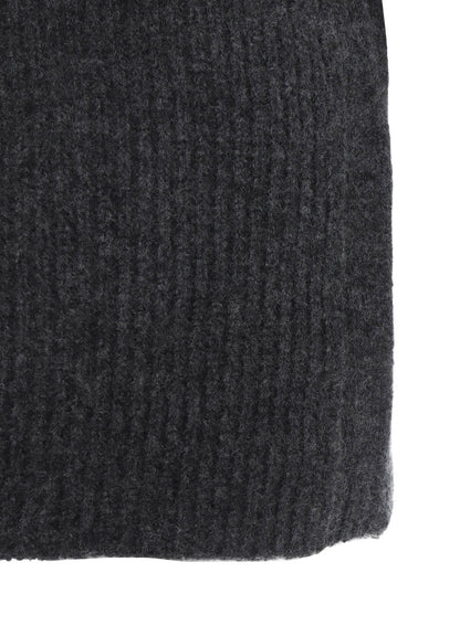 5G3P PLAIN STITCH 1x1 RIB BIG HIGH NECK ZIP CARDIGAN