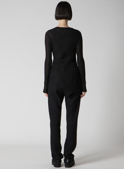 RIB DIAGONAL ROUND NECK PO