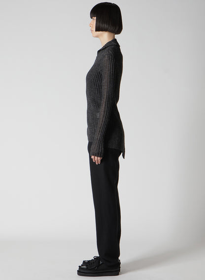 RIB DIAGONAL ZIP CARDIGAN