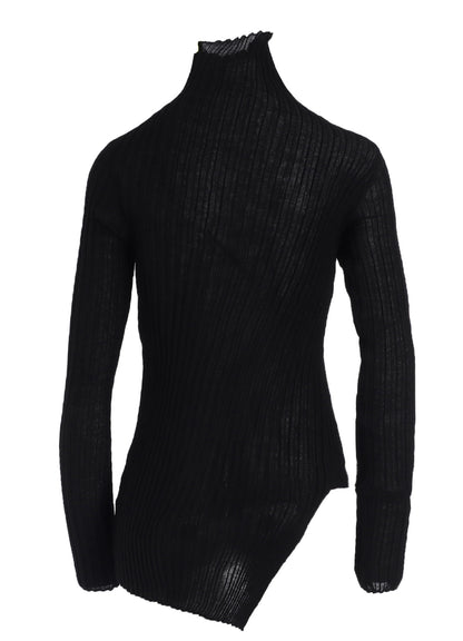RIB DIAGONAL ZIP CARDIGAN