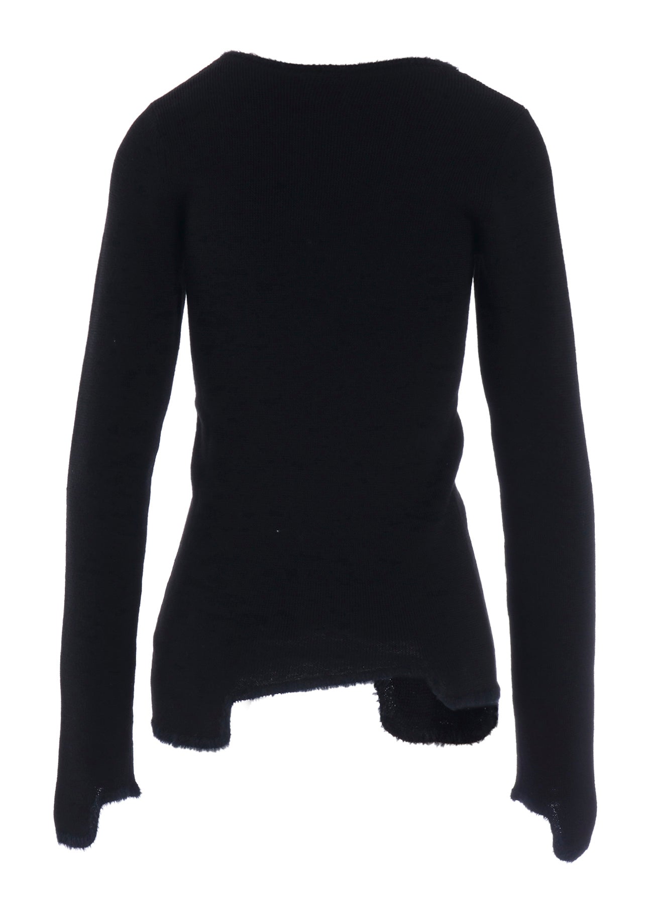 12G RIB JAGGED HEM ROUND NECK PO