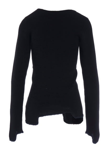 12G RIB JAGGED HEM ROUND NECK PO