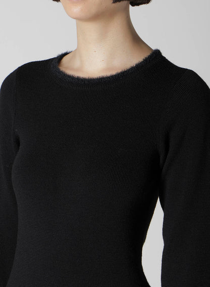 12G RIB JAGGED HEM ROUND NECK PO