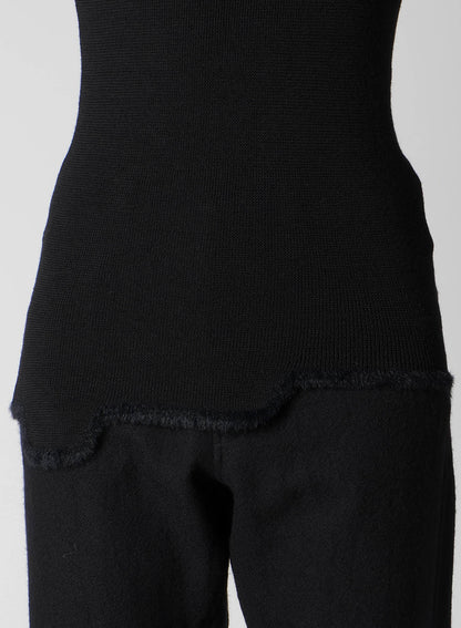 12G RIB JAGGED HEM ROUND NECK PO