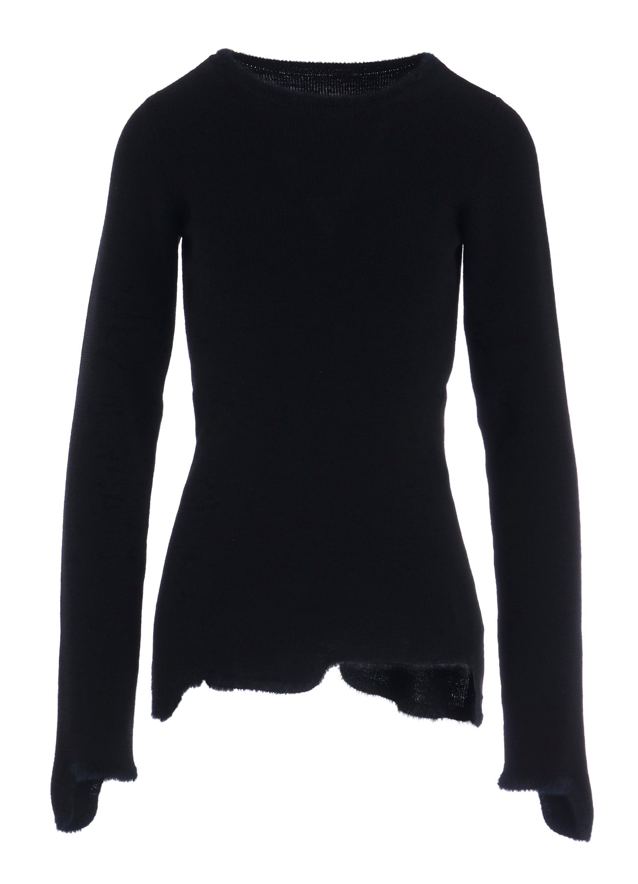 12G RIB JAGGED HEM ROUND NECK PO