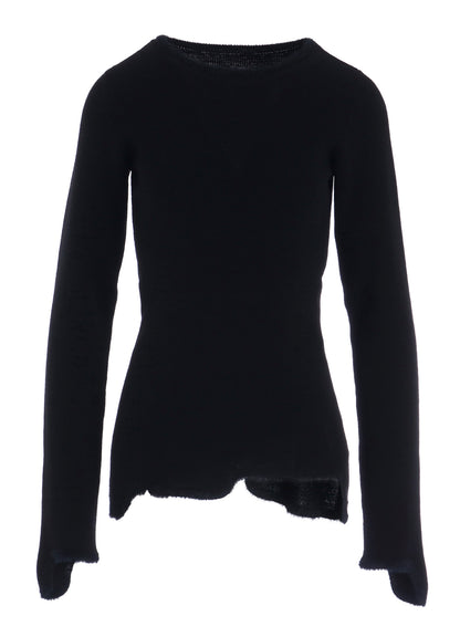 12G RIB JAGGED HEM ROUND NECK PO