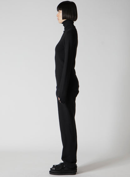 12G RIB JAGGED HEM HIGH NECK PO