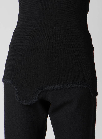 12G RIB JAGGED HEM HIGH NECK PO