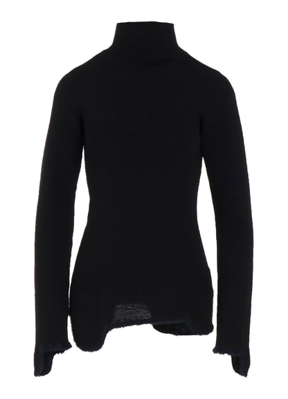 12G RIB JAGGED HEM HIGH NECK PO