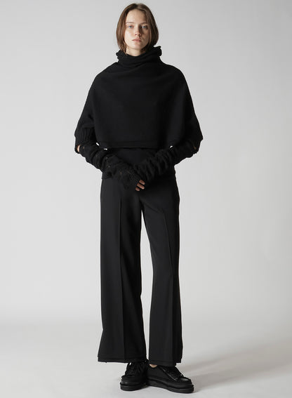 7G PLAIN STITCH LINKS CROPPED HN PO W/ARM WARMERS