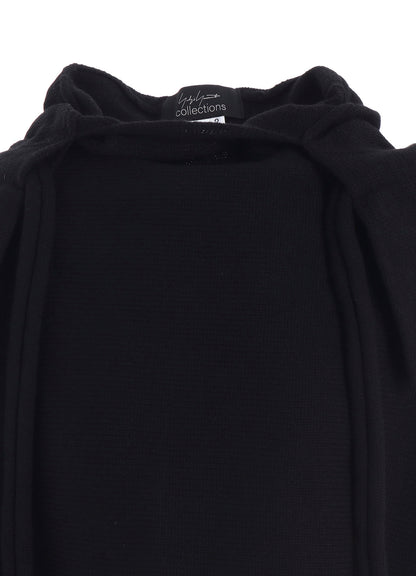 7G PLAIN STITCH LINKS CROPPED HOODIE PO W/ARM WARMERS