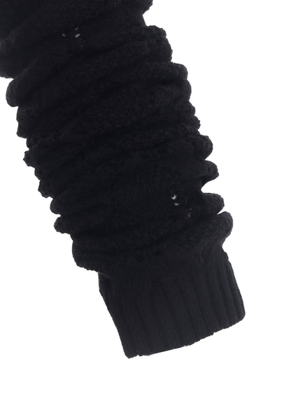 7G PLAIN STITCH LINKS CROPPED HOODIE PO W/ARM WARMERS