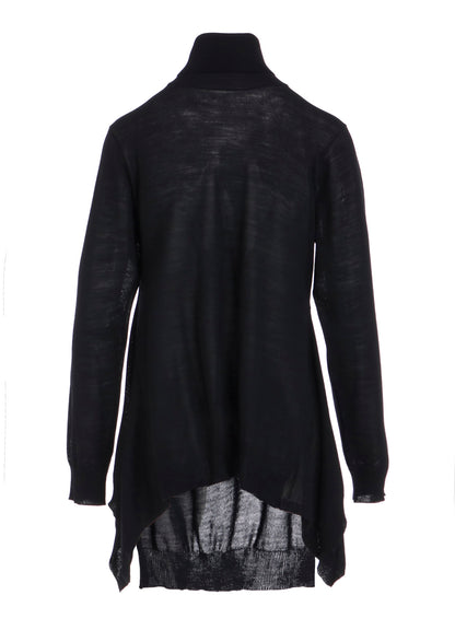 PLAIN STITCH+RIB DRAPED HIGH NECK PO