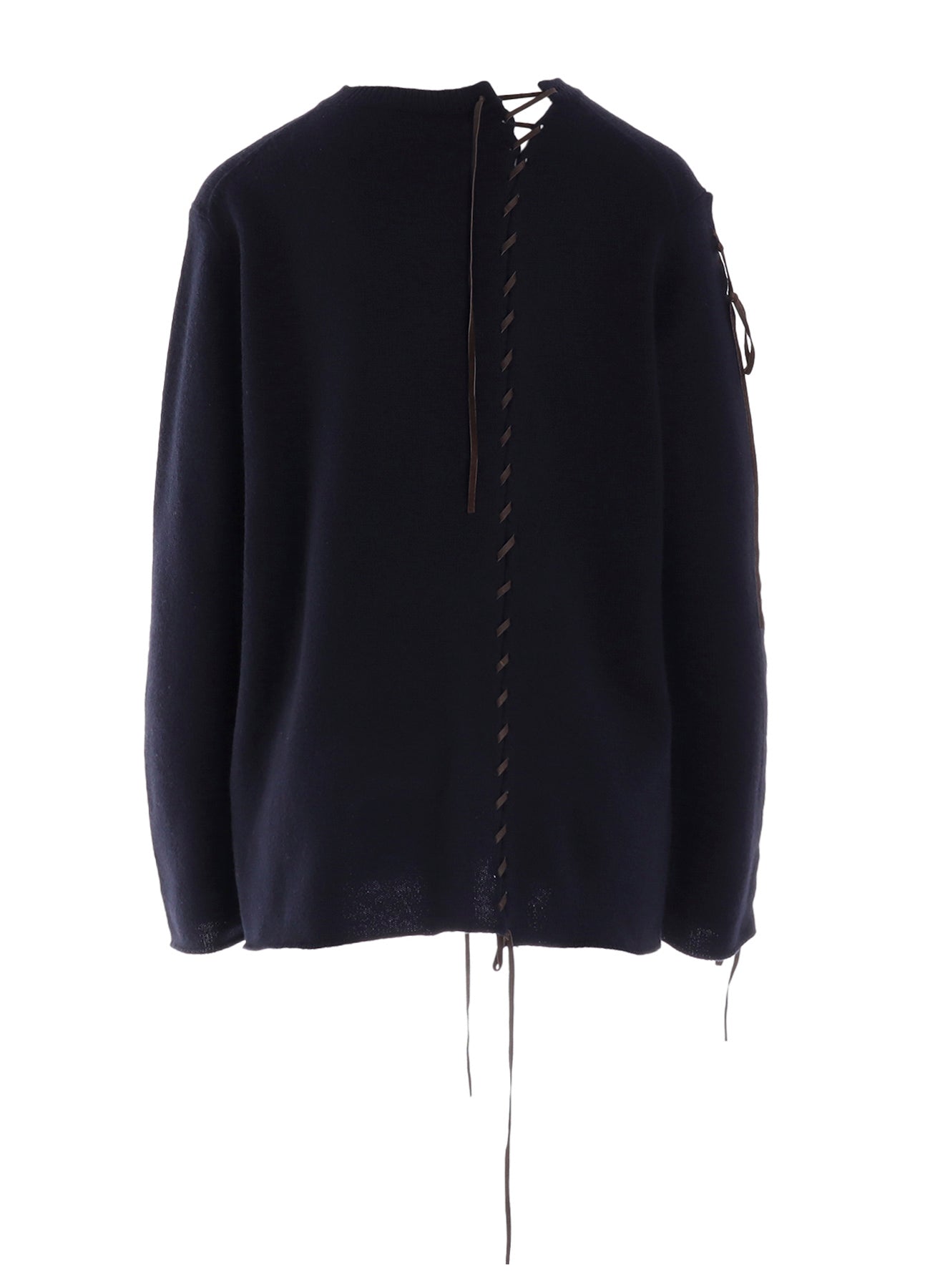 7G1P PLAIN STITCH+LEATHER STRING STRING ROUND NECK PO