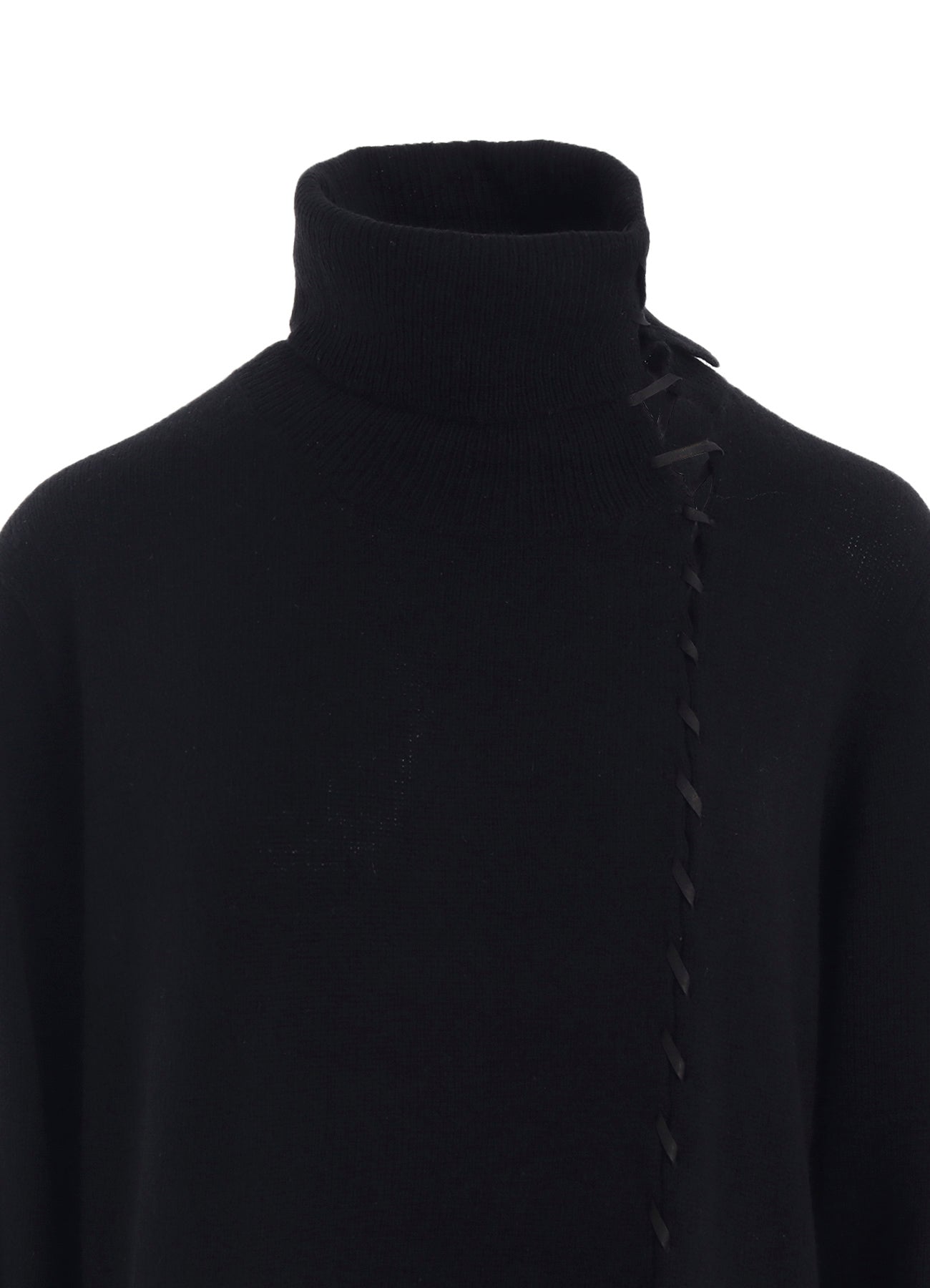 7G1P PLAIN STITCH+LEATHER STRING STRING HIGH NECK PO