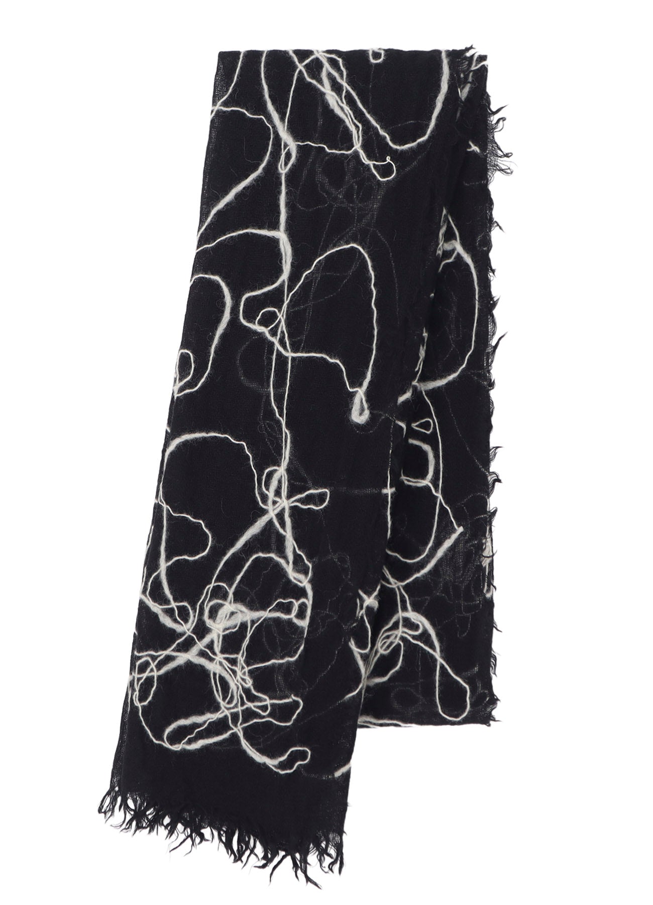 WOOL GAUZE NEEDLE PUNCH STOLE