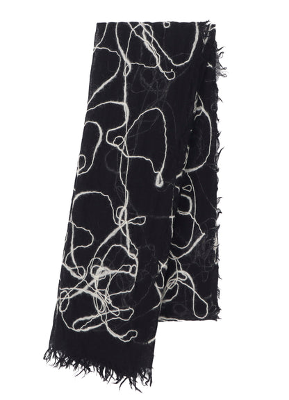 WOOL GAUZE NEEDLE PUNCH STOLE