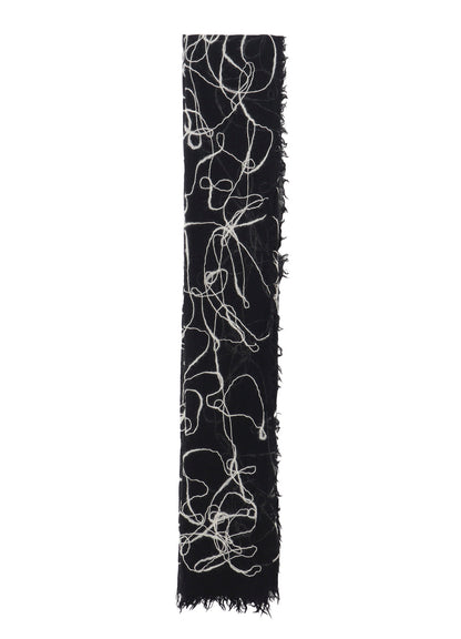 WOOL GAUZE NEEDLE PUNCH STOLE