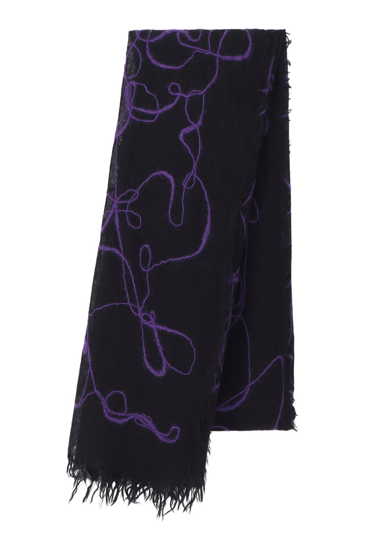 WOOL GAUZE NEEDLE PUNCH STOLE