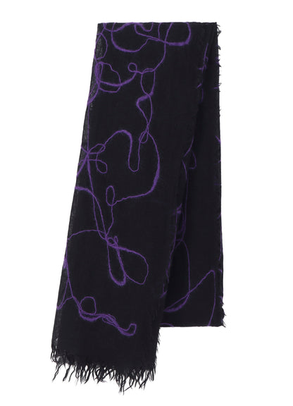 WOOL GAUZE NEEDLE PUNCH STOLE