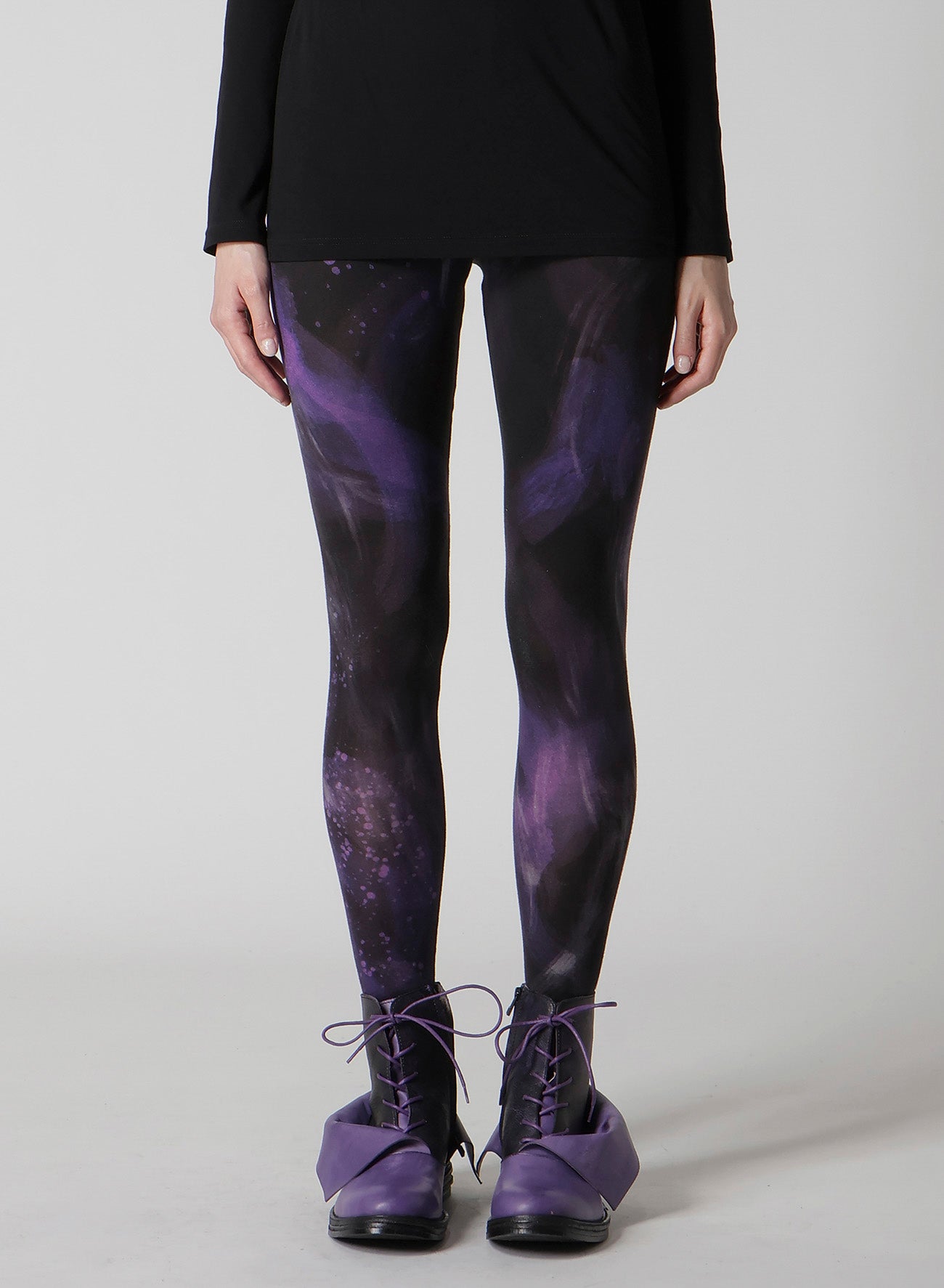 PURPLE A PATTERN BASIC LEGGINGS