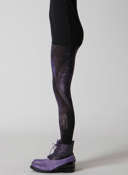 PURPLE A PATTERN BASIC LEGGINGS