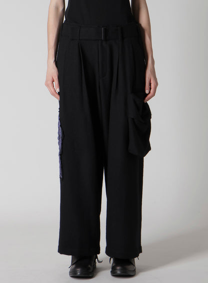 WOOL VIYELLA L OUT POCKET WIDE PANTS