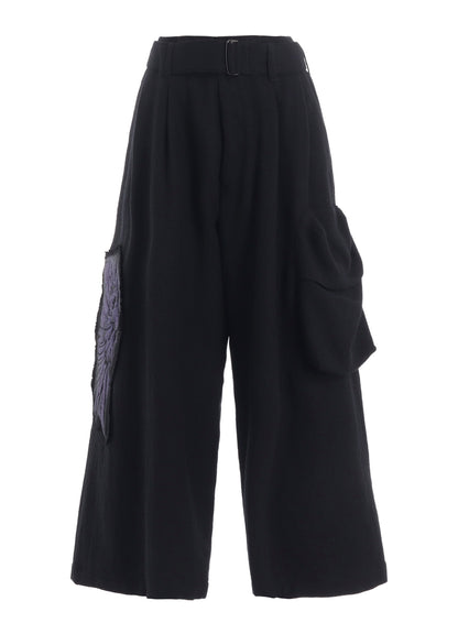 WOOL VIYELLA L OUT POCKET WIDE PANTS