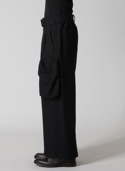 WOOL VIYELLA L OUT POCKET WIDE PANTS