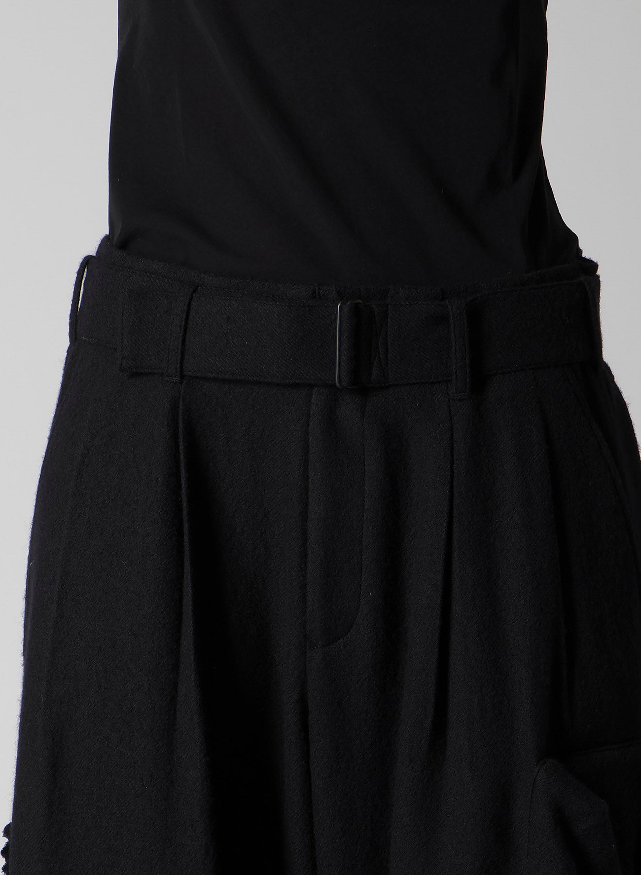 WOOL VIYELLA L OUT POCKET WIDE PANTS