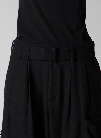 WOOL VIYELLA L OUT POCKET WIDE PANTS