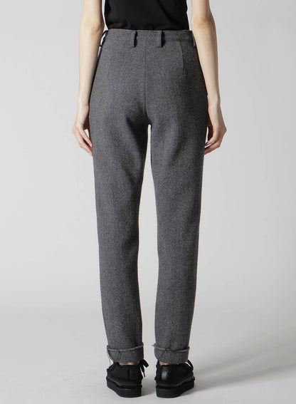 TWEED CLOTH CUFFED HEM PANTS