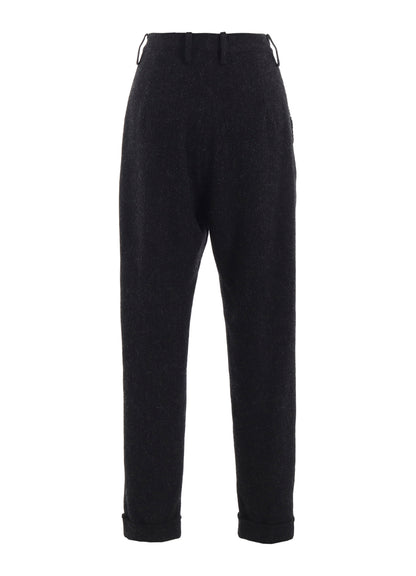 TWEED CLOTH CUFFED HEM PANTS
