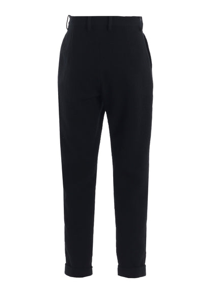 SHRINKED WOOL SERGE CUFFED HEM PANTS