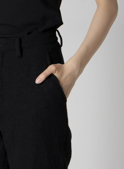 SHRINKED WOOL SERGE CUFFED HEM PANTS