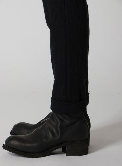 SHRINKED WOOL SERGE CUFFED HEM PANTS
