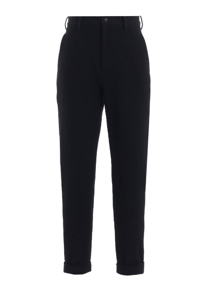 SHRINKED WOOL SERGE CUFFED HEM PANTS