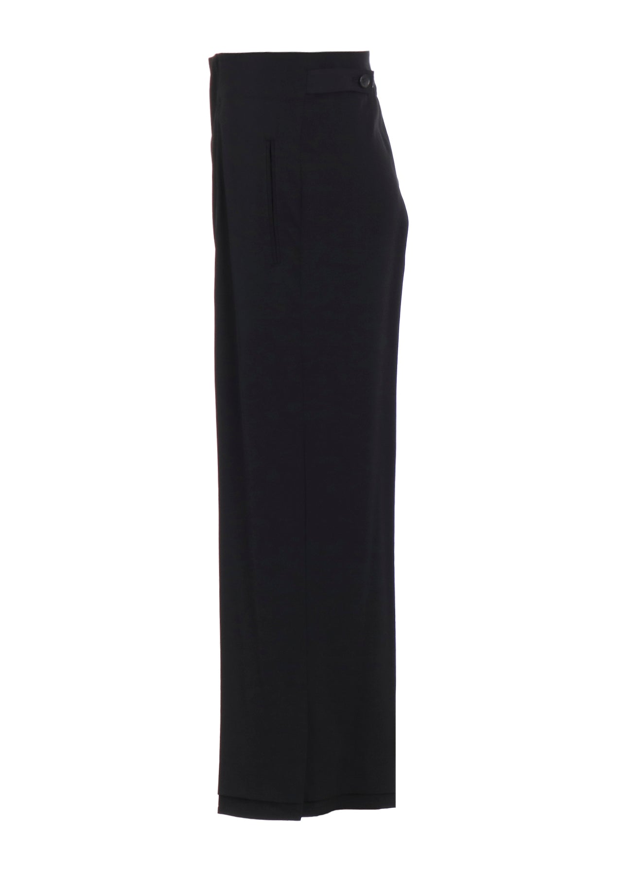 WOOL GABARDINE VENT WIDE PANTS